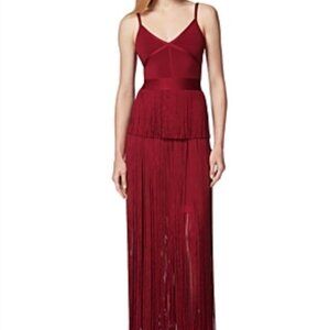Red Hervé Léger Maxi Dress